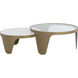 Mysaria 36 X 17.25 inch Clear / White / Antique Brass Nesting Coffee Tables, Set Of 2
